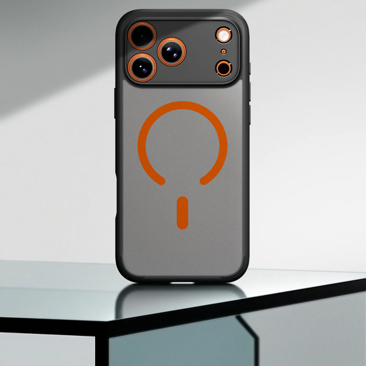 Handyhülle für iPhone 17 Pro, Spigen Ultra Hybrid Mag mit MagSafe, Durchscheinend-Schwarz-Orange - Image 9