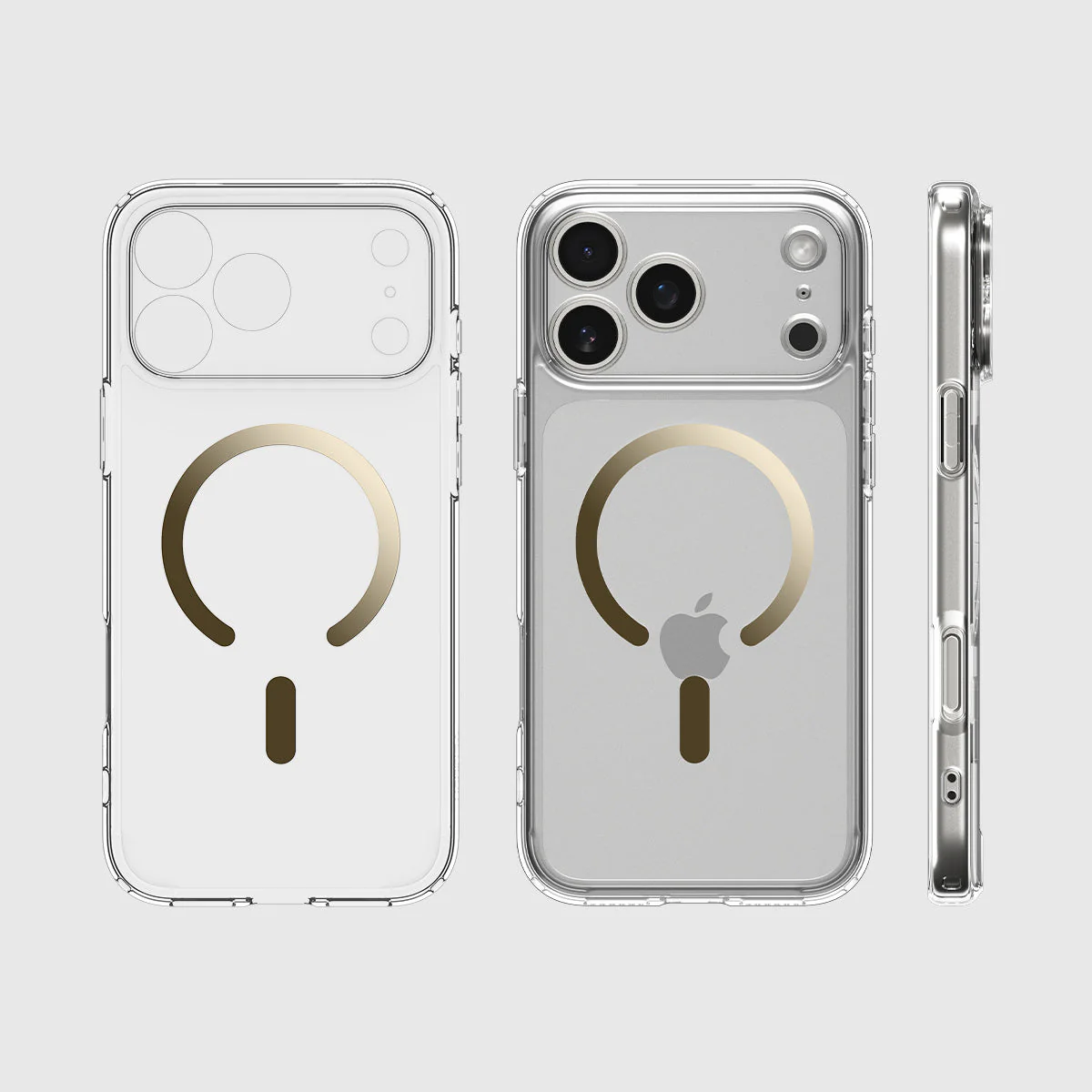 Handyhülle für iPhone 17 Pro, Spigen Ultra Hybrid Mag mit MagSafe, Transparent-Golden - Image 5