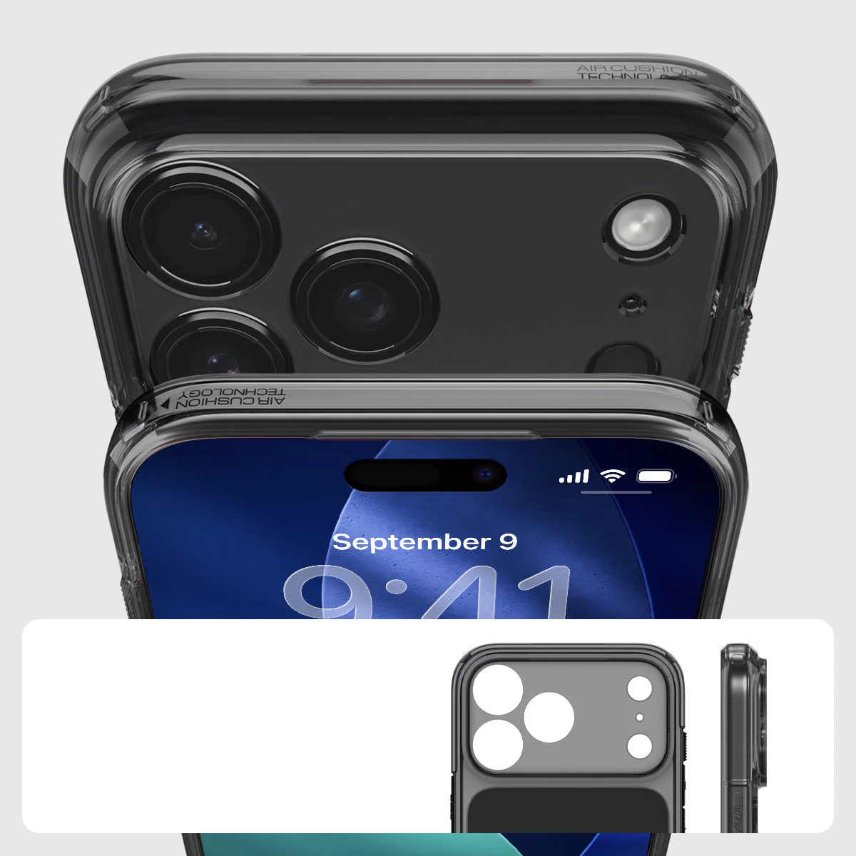 Handyhülle für iPhone 17 Pro, Spigen Ultra Hybrid T Mag (CC) mit MagSafe, Rauchfarben-Schwarz - Image 2