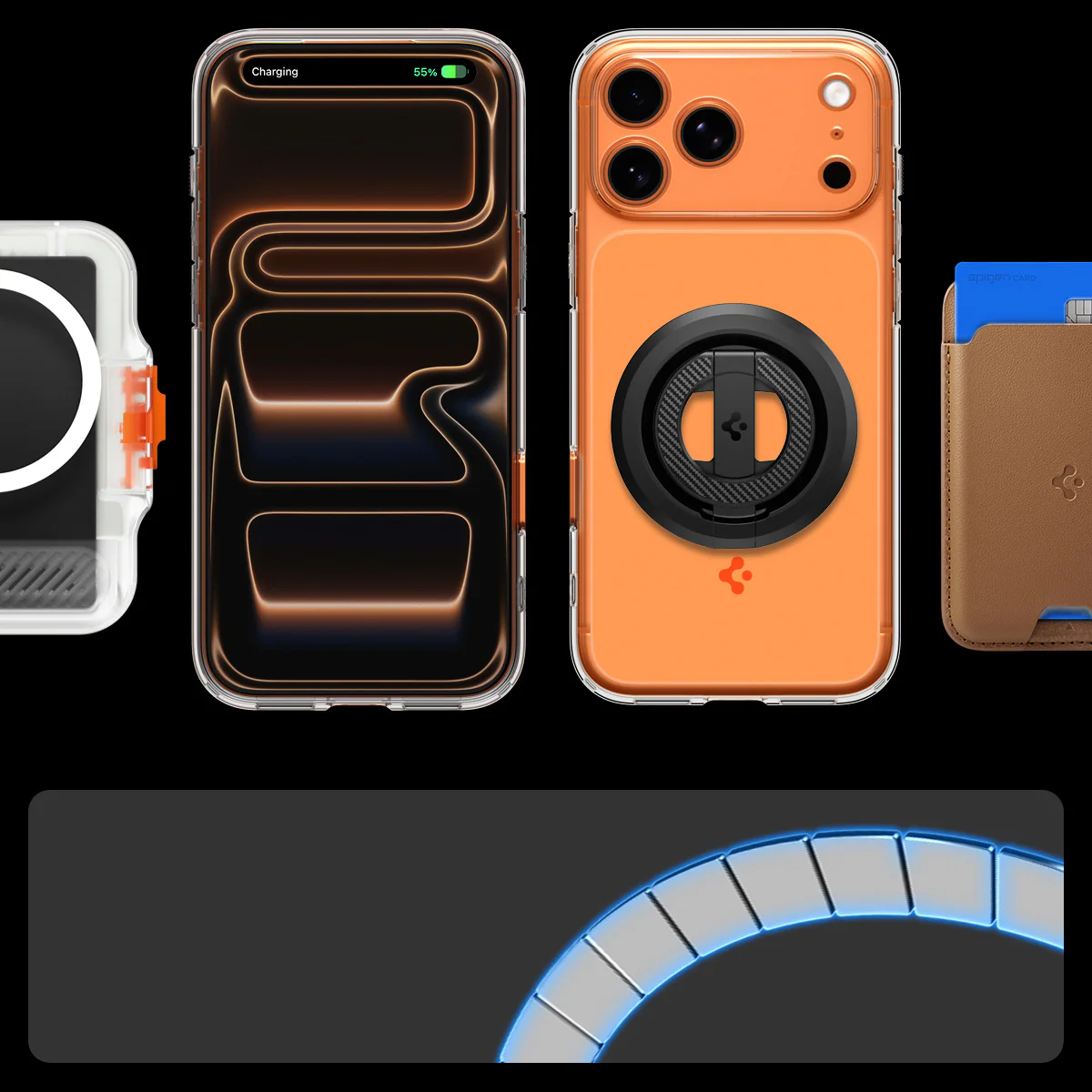 Handyhülle für iPhone 17 Pro, Spigen Ultra Hybrid T Mag (CC) mit MagSafe, Transparent-Orange - Image 4