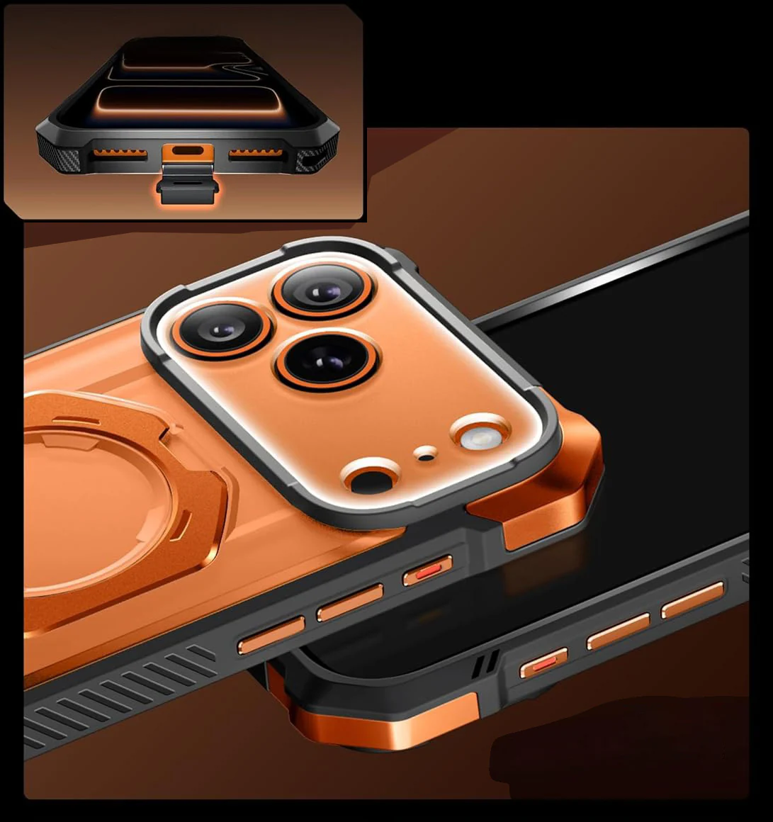 Handyhülle für iPhone 17 Pro, Supcase UB Grip Mag mit MagSafe (CC), Grau-Transparent-Orange - Image 11