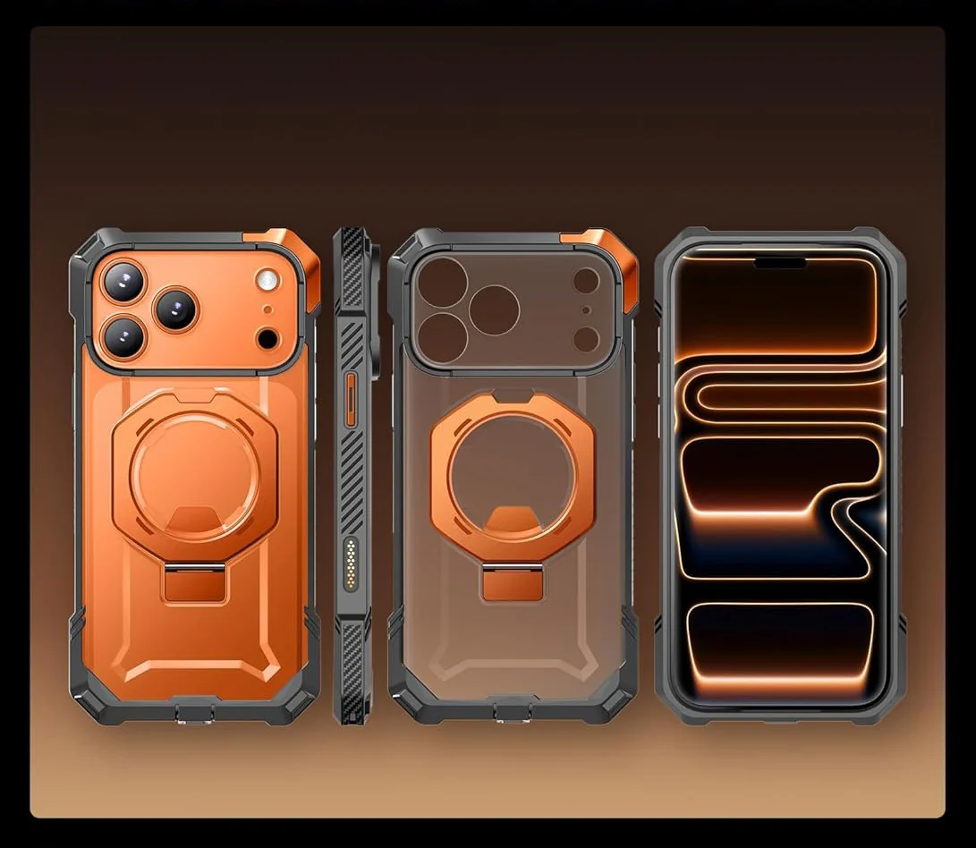 Handyhülle für iPhone 17 Pro, Supcase UB Grip Mag mit MagSafe (CC), Grau-Transparent-Orange - Image 12