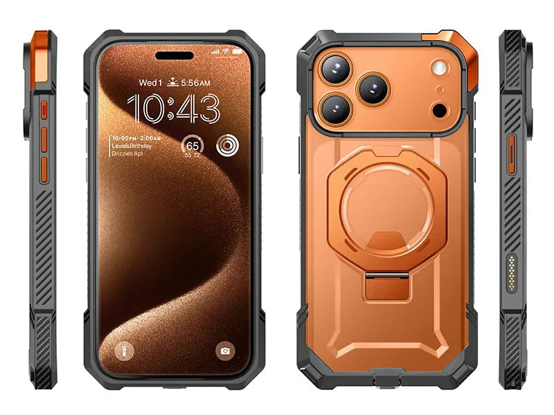 Handyhülle für iPhone 17 Pro, Supcase UB Grip Mag mit MagSafe (CC), Grau-Transparent-Orange - Image 4