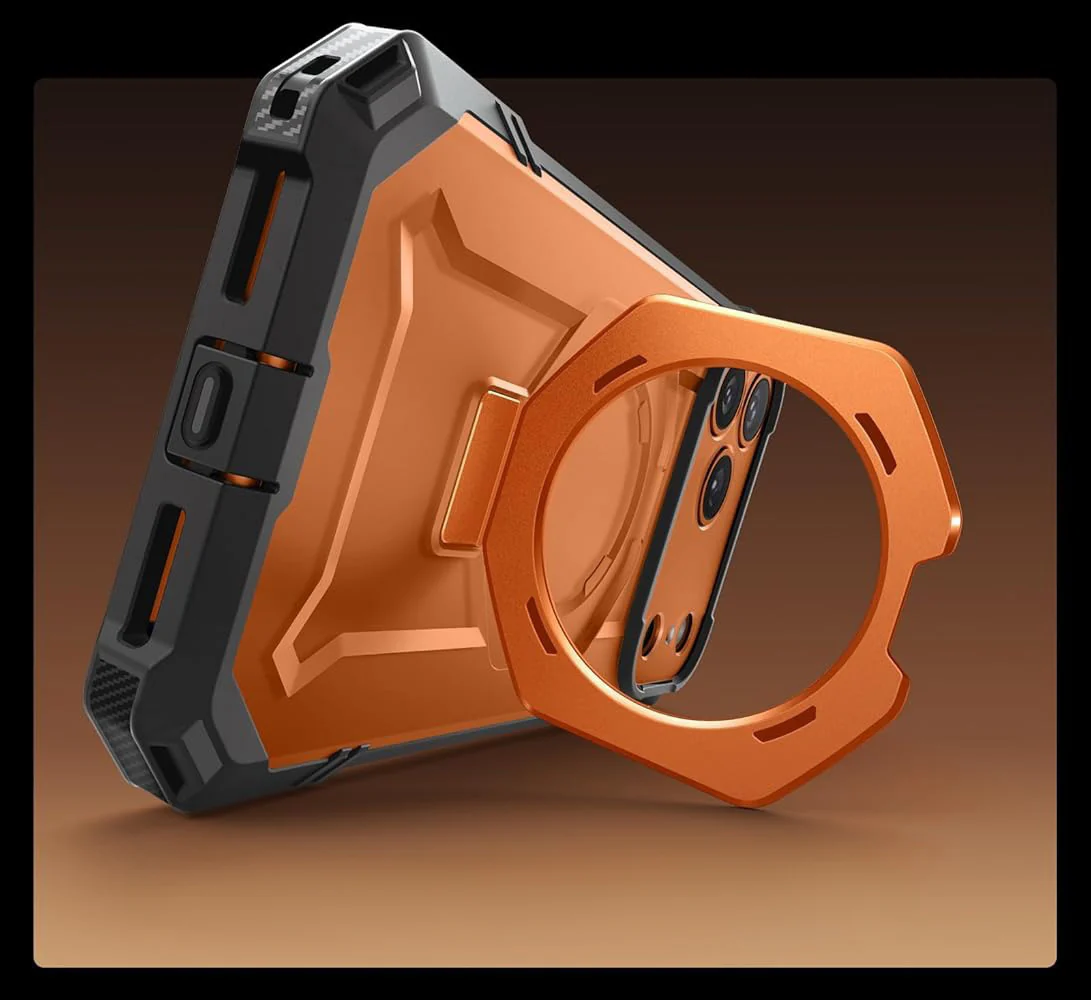 Handyhülle für iPhone 17 Pro, Supcase UB Grip Mag mit MagSafe (CC), Grau-Transparent-Orange - Image 7