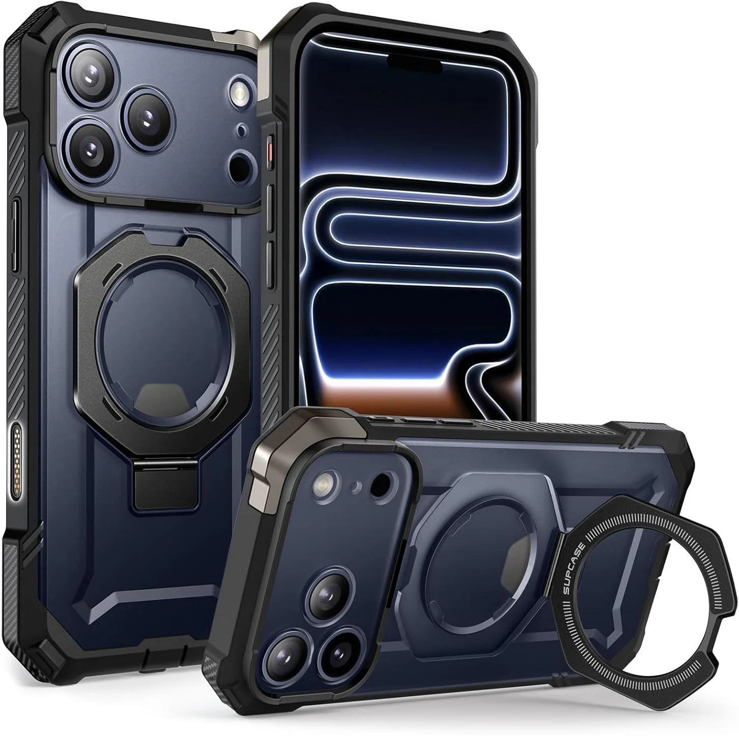 Handyhülle für iPhone 17 Pro, Supcase UB Grip Mag mit MagSafe (CC), Schwarz-Transparent