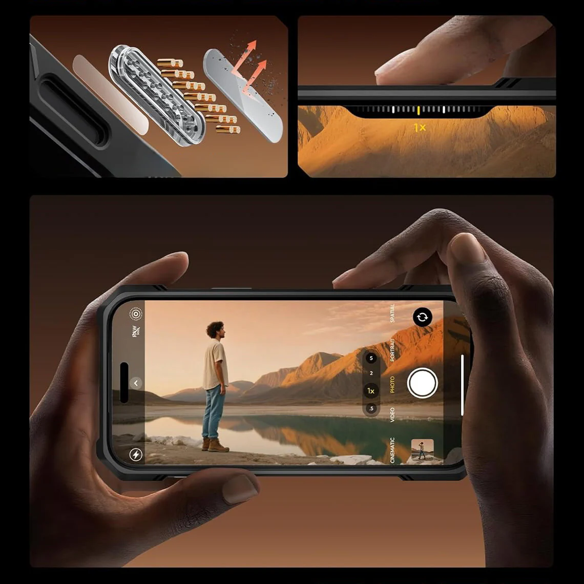 Handyhülle für iPhone 17 Pro, Supcase UB Grip Mag mit MagSafe (CC), Schwarz-Transparent - Image 11
