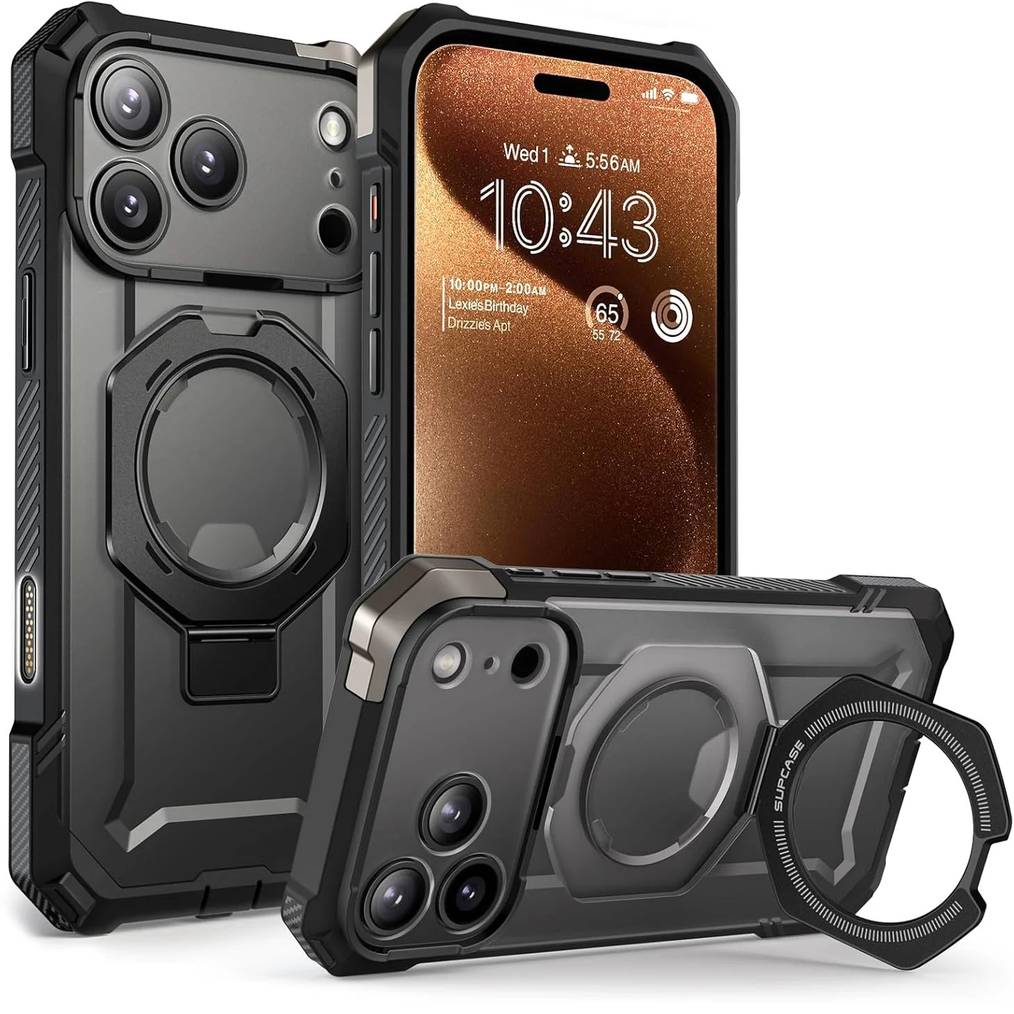 Handyhülle für iPhone 17 Pro, Supcase UB Grip Mag mit MagSafe (CC), Schwarz-Transparent - Image 5