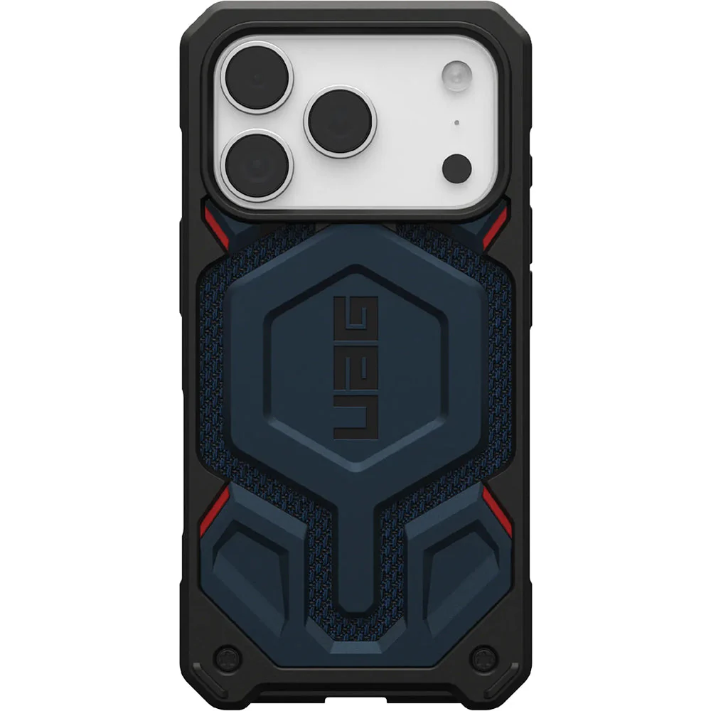 Handyhülle für iPhone 17 Pro, Urban Armor Gear Monarch Pro Mag mit MagSafe, Marineblau mit Kevlar