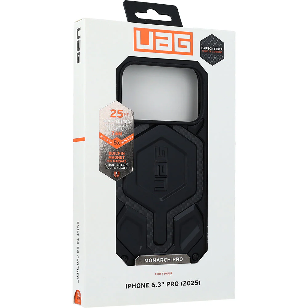 Handyhülle für iPhone 17 Pro, Urban Armor Gear Monarch Pro Mag mit MagSafe, Schwarz mit Kohlefaser - Image 6
