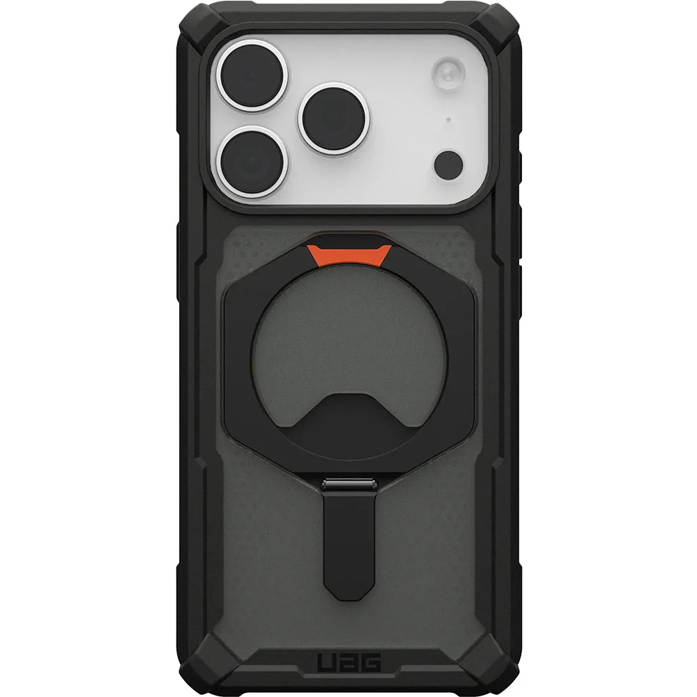 Handyhülle für iPhone 17 Pro, Urban Armor Gear Plasma XTE Mag mit MagSafe, Grau mit schwarzen Rahmen