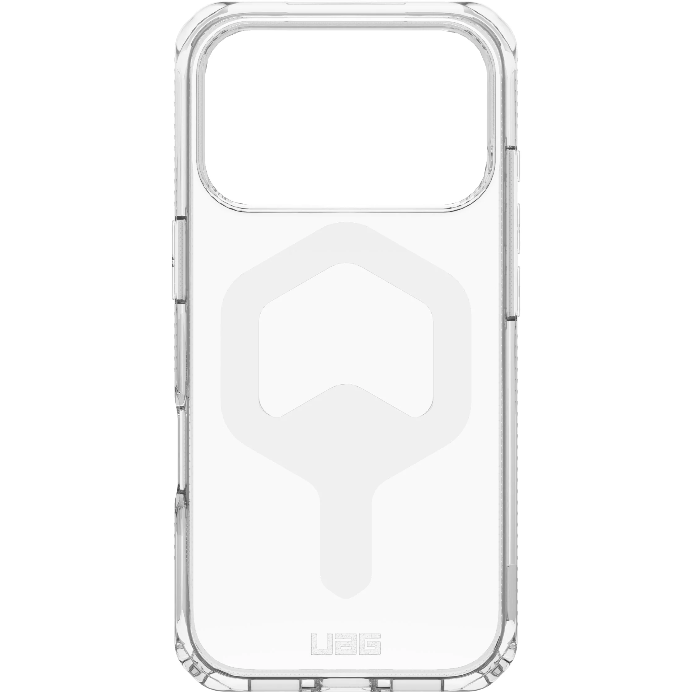 Handyhülle für iPhone 17 Pro, Urban Armor Gear Plyo Mag mit MagSafe, Transparent und Weiß