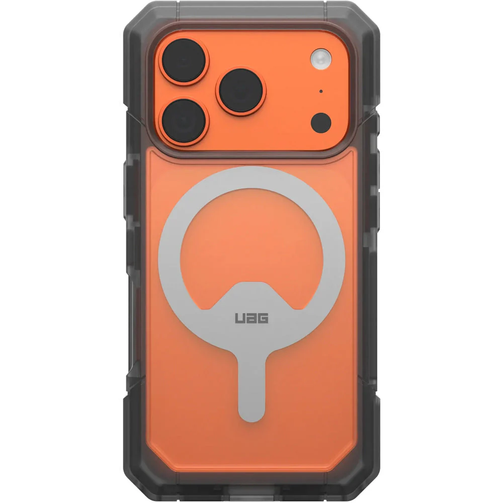 Handyhülle für iPhone 17 Pro, Urban Armor Gear Trooper Mag, Transparent mit schwarzen Rahmen