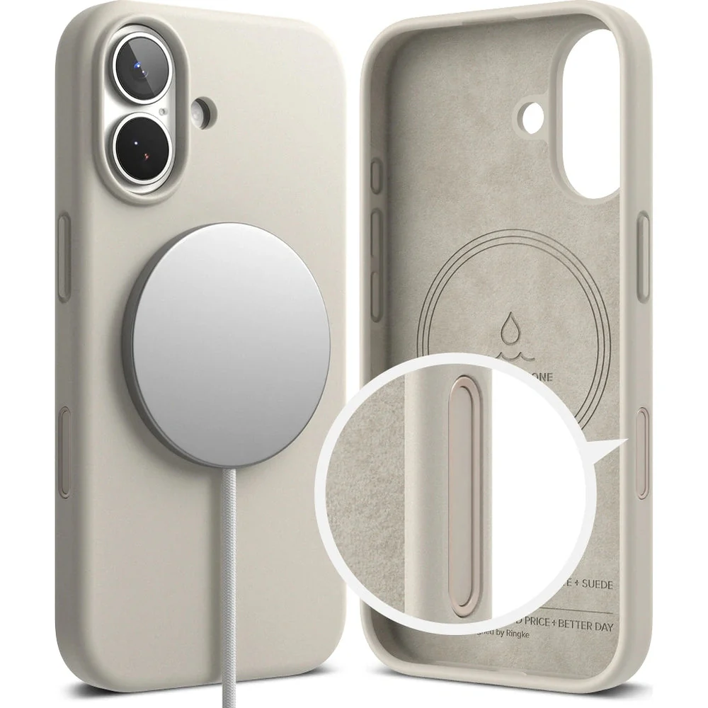 Handyhülle für iPhone 17, Ringke Silicone CC Magnetic mit MagSafe, Beige - Image 3
