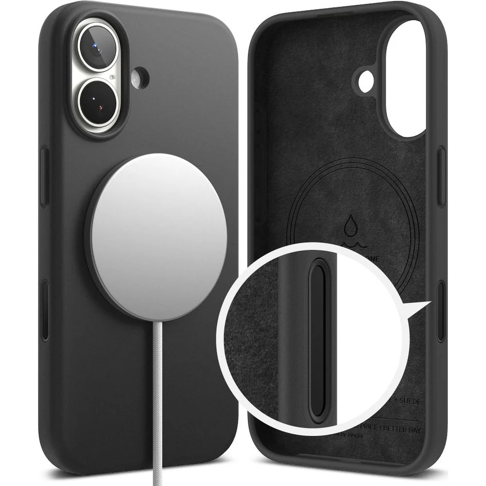 Handyhülle für iPhone 17, Ringke Silicone CC Magnetic mit MagSafe, Schwarz - Image 3
