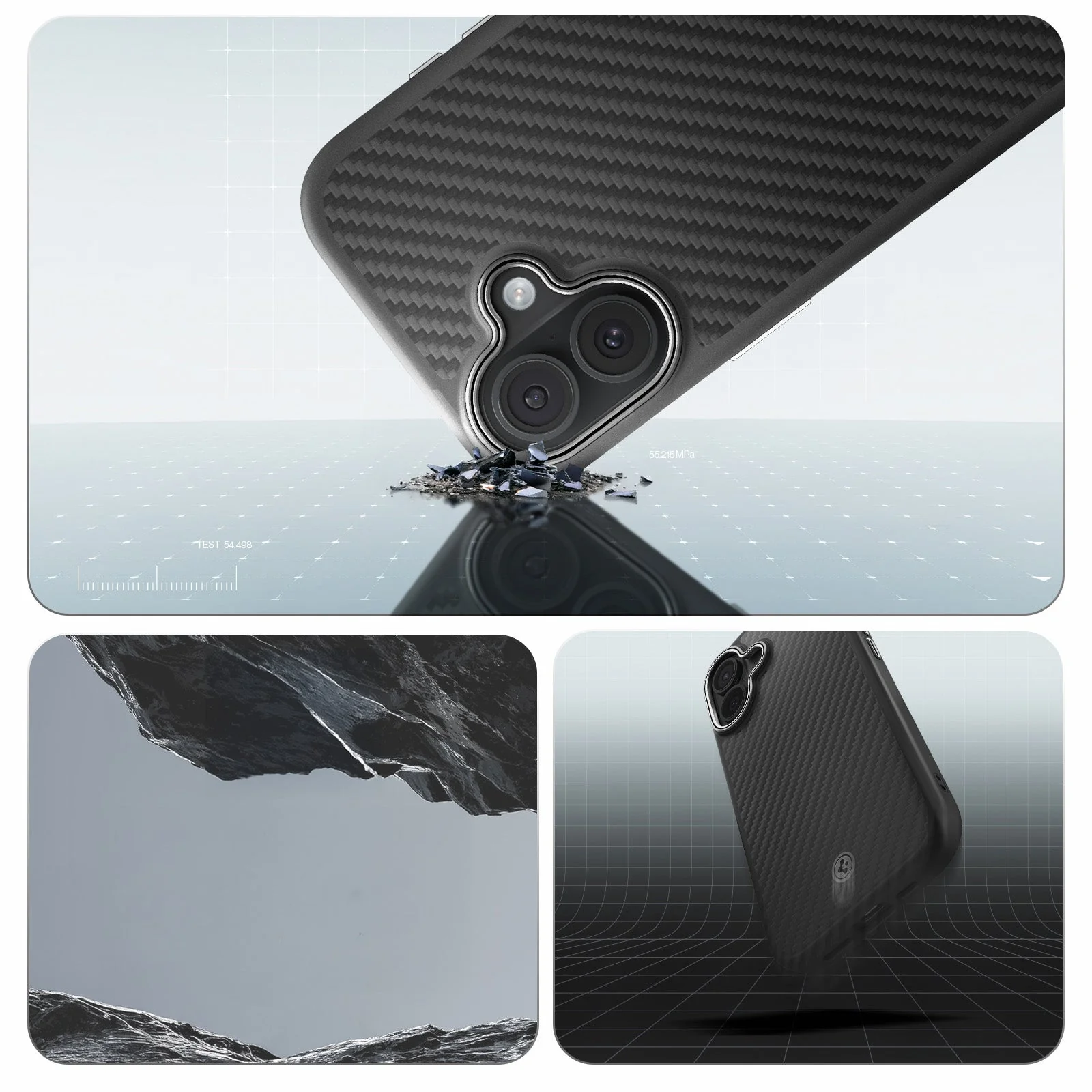 Handyhülle für iPhone 17, Spigen Enzo Aramid T Mag (CC) mit MagSafe, Schwarz-Silbern - Image 7