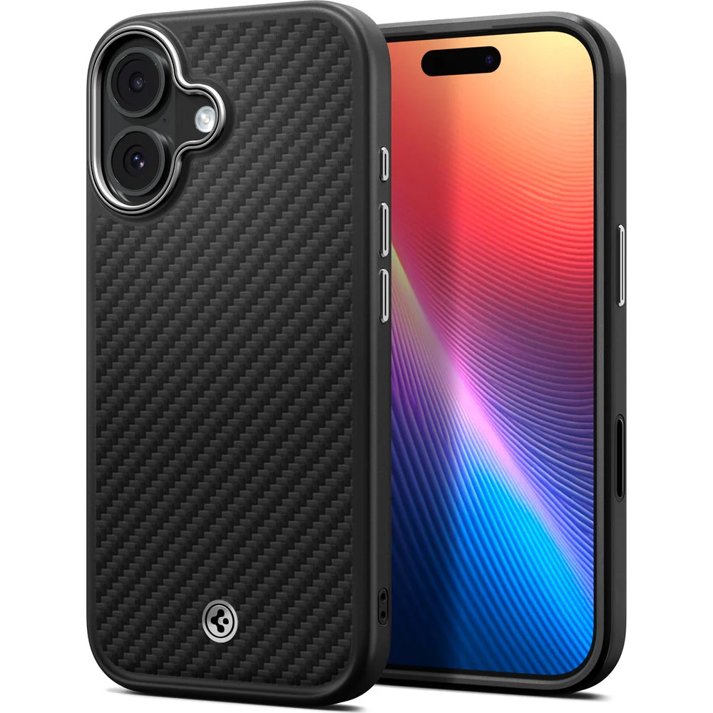 Handyhülle für iPhone 17, Spigen Enzo Aramid T Mag (CC) mit MagSafe, Schwarz-Silbern - Image 9