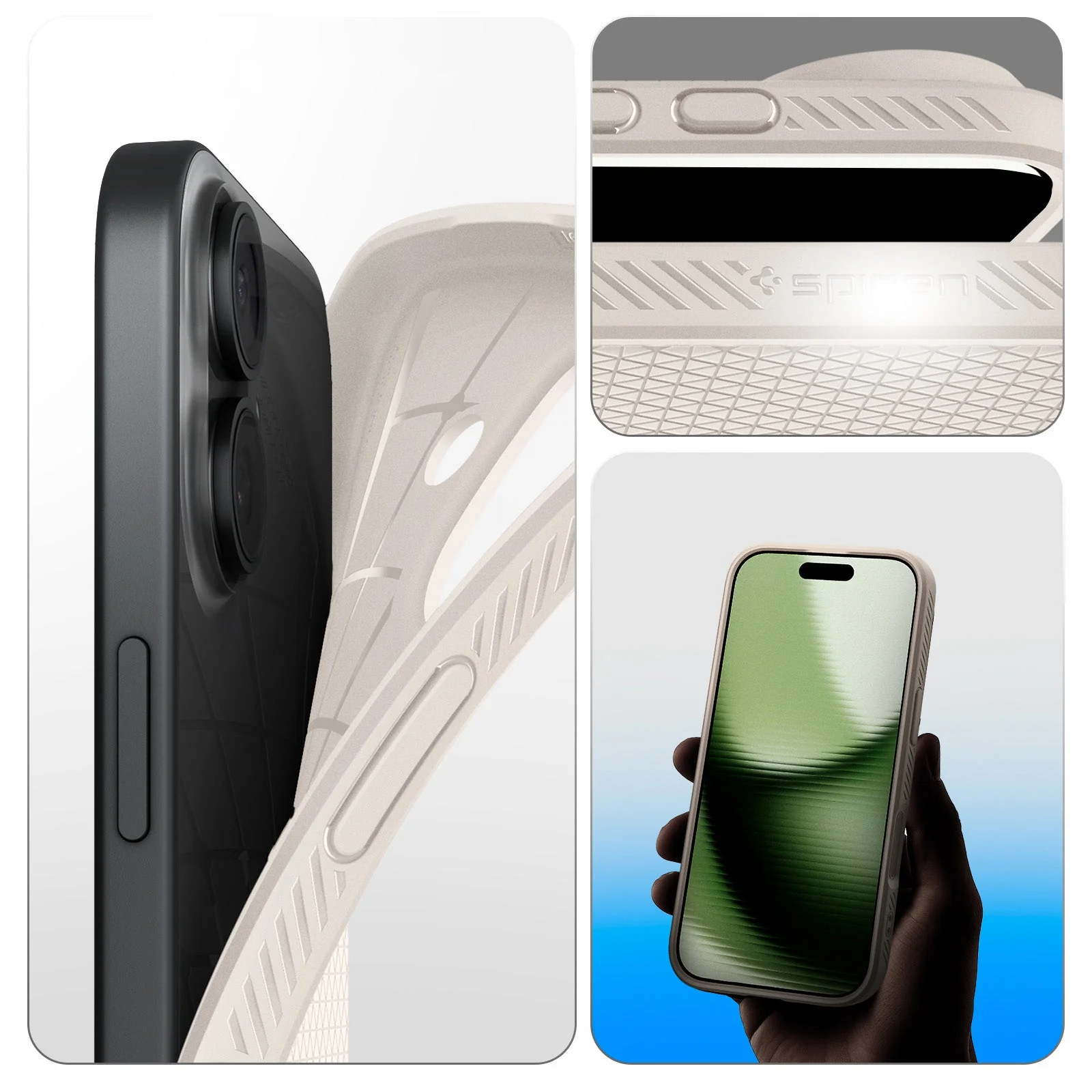 Handyhülle für iPhone 17, Spigen Liquid Air, Beige - Image 4