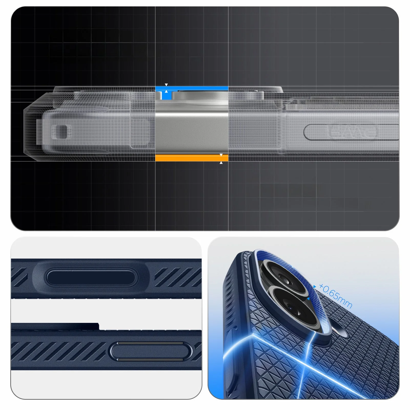 Handyhülle für iPhone 17, Spigen Liquid Air, Dunkelblau - Image 2