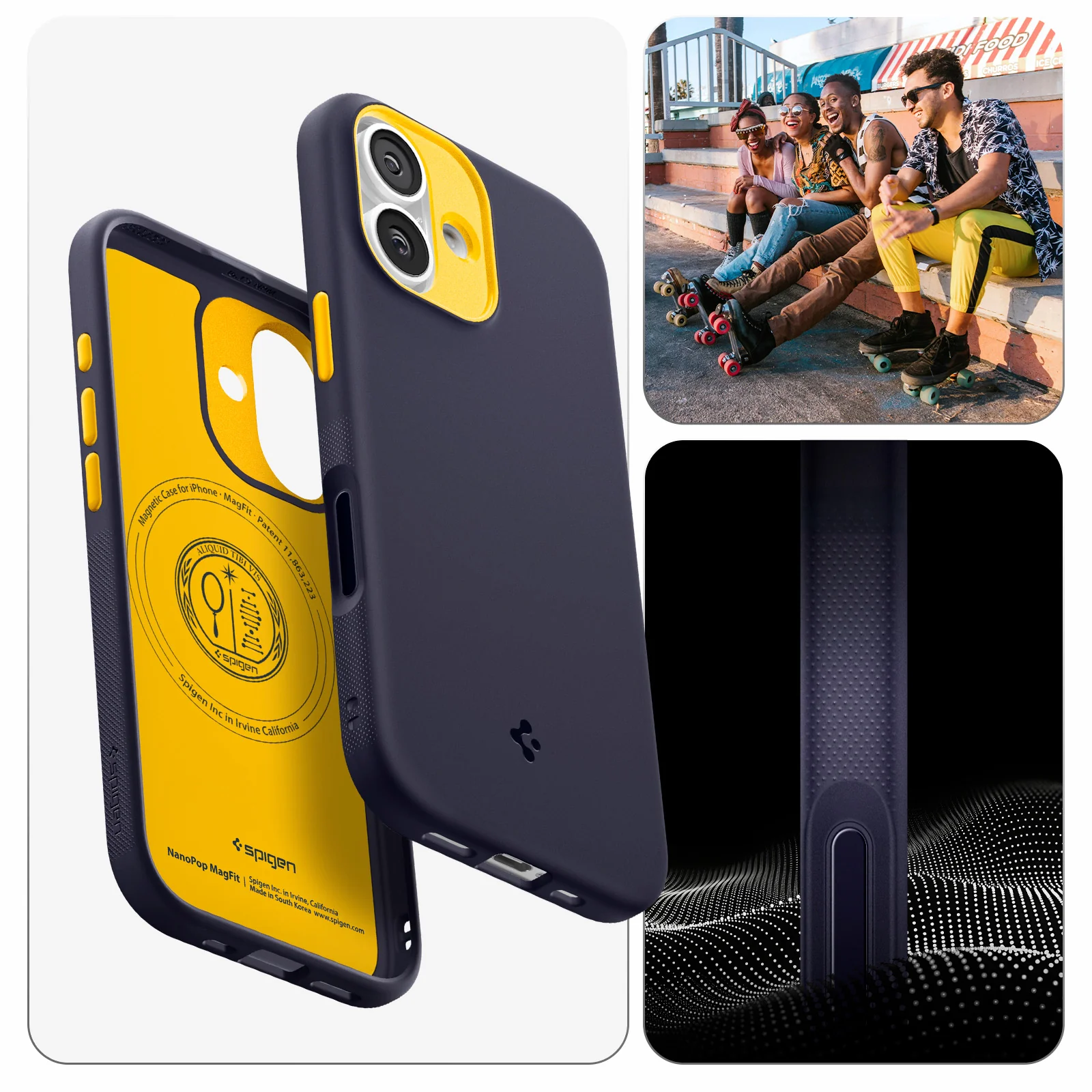Handyhülle für iPhone 17, Spigen Nano Pop Mag mit MagSafe, Dunkelblau und Gelb - Image 16