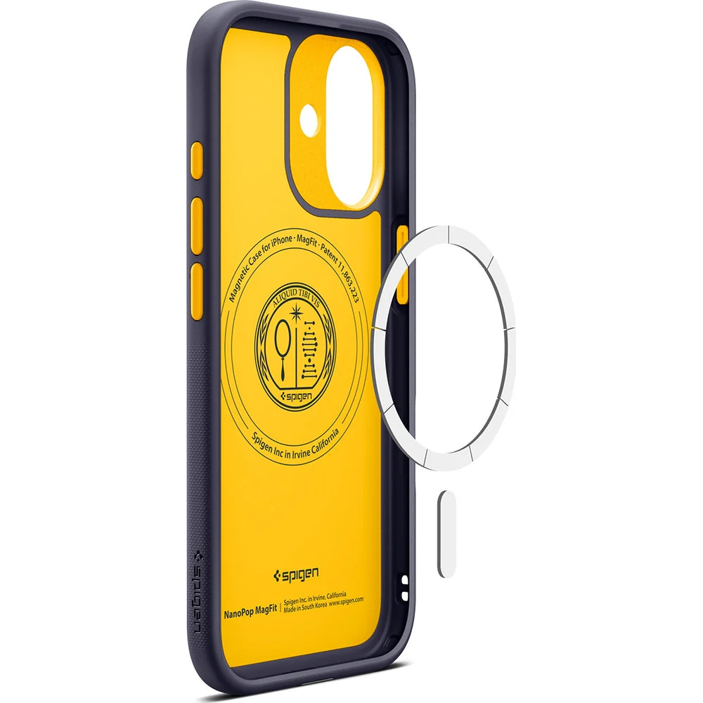 Handyhülle für iPhone 17, Spigen Nano Pop Mag mit MagSafe, Dunkelblau und Gelb - Image 6