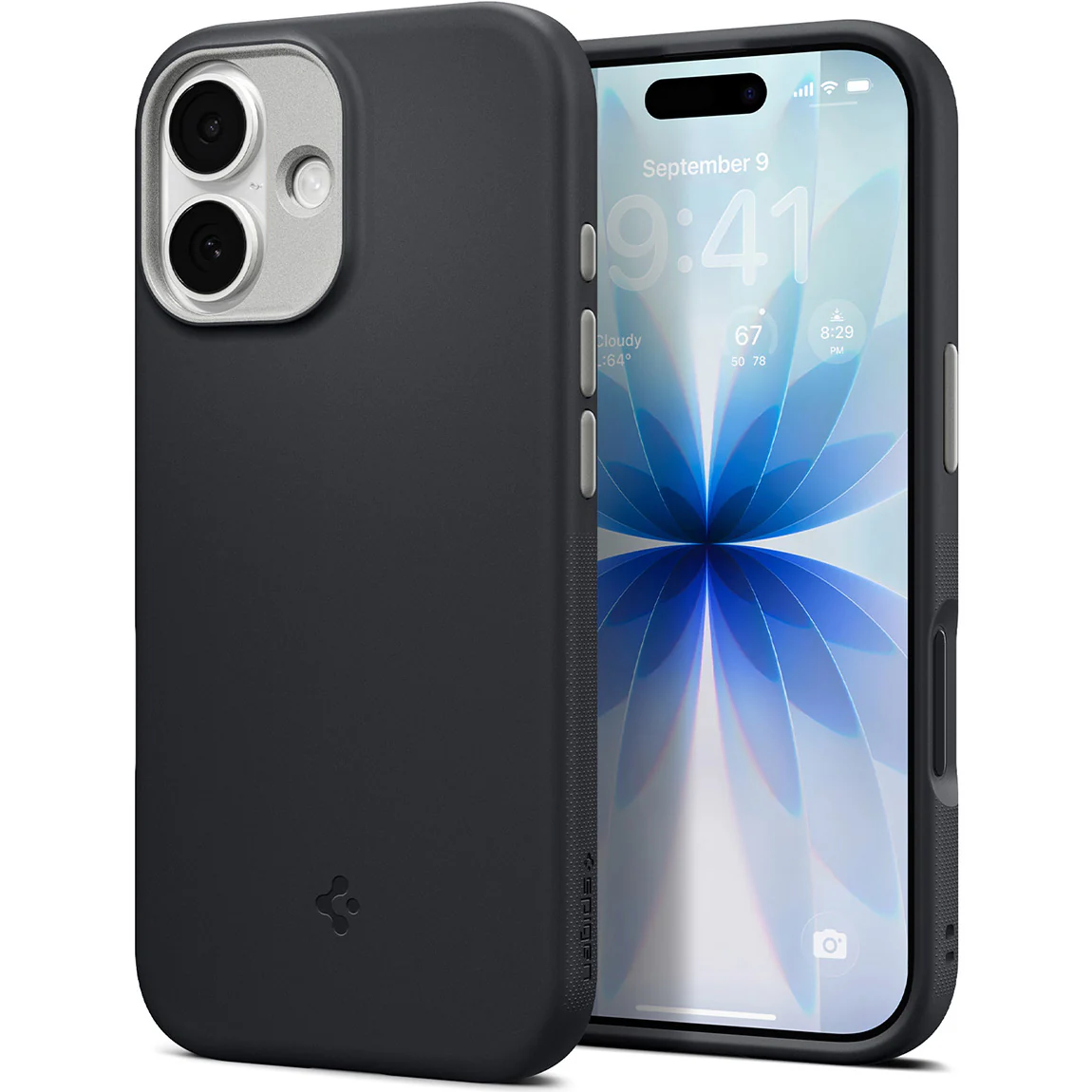 Handyhülle für iPhone 17, Spigen Nano Pop Mag mit MagSafe, Schwarz und Grau