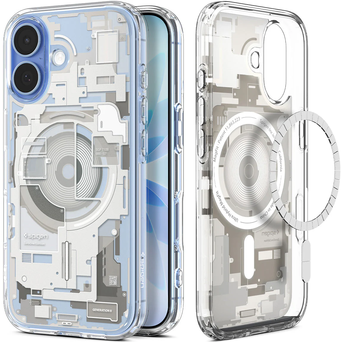 Handyhülle für iPhone 17, Spigen Ultra Hybrid Mag mit MagSafe, Beige-Transparent (Zero One)