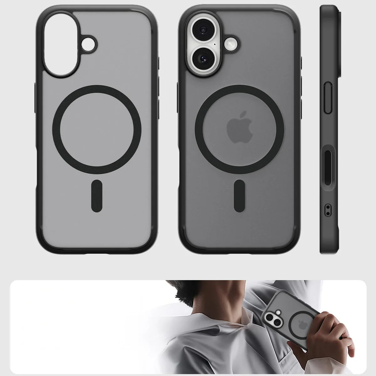 Handyhülle für iPhone 17, Spigen Ultra Hybrid Mag mit MagSafe, Durchscheinend-Schwarz - Image 13
