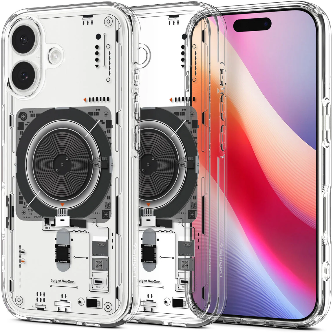 Handyhülle für iPhone 17, Spigen Ultra Hybrid Mag mit MagSafe, Transparent-Gemustert (Neo One) - Image 14