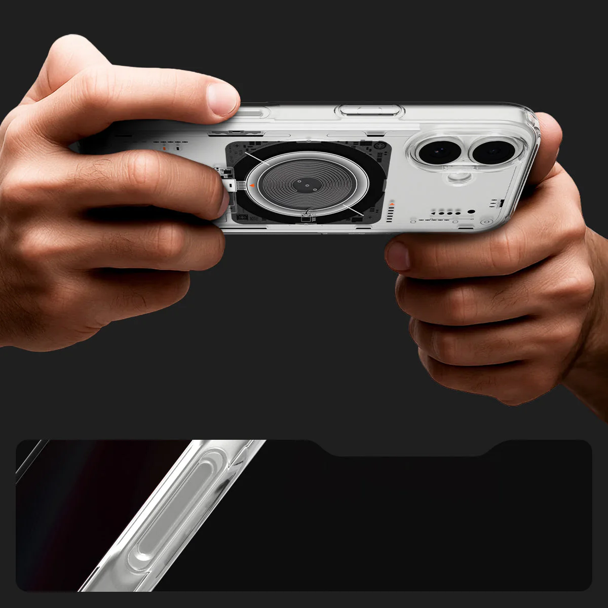 Handyhülle für iPhone 17, Spigen Ultra Hybrid Mag mit MagSafe, Transparent-Gemustert (Neo One) - Image 8
