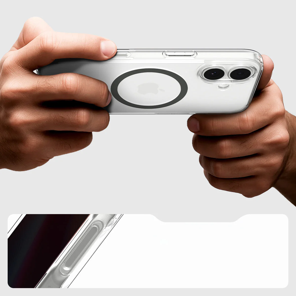 Handyhülle für iPhone 17, Spigen Ultra Hybrid Mag mit MagSafe, Transparent-Grau - Image 8