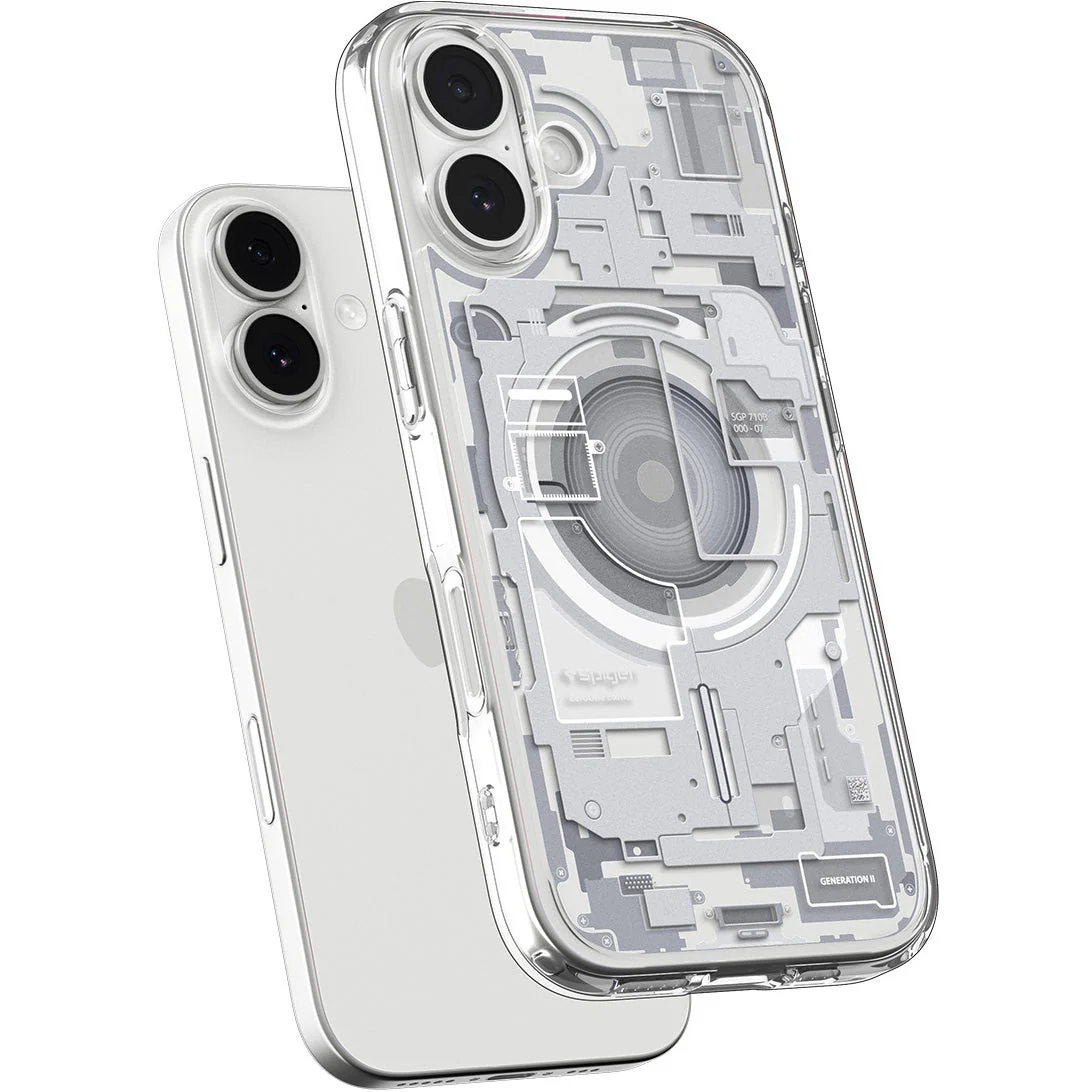 Handyhülle für iPhone 17, Spigen Ultra Hybrid Mag mit MagSafe, Weiß-Grau (Zero One) - Image 3