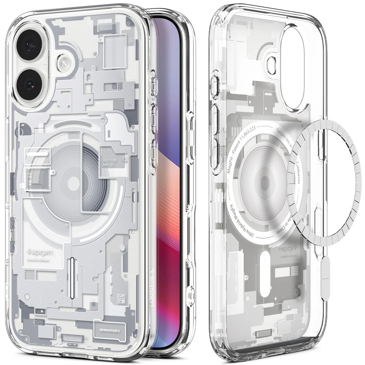 Handyhülle für iPhone 17, Spigen Ultra Hybrid Mag mit MagSafe, Weiß-Grau (Zero One) - Image 9