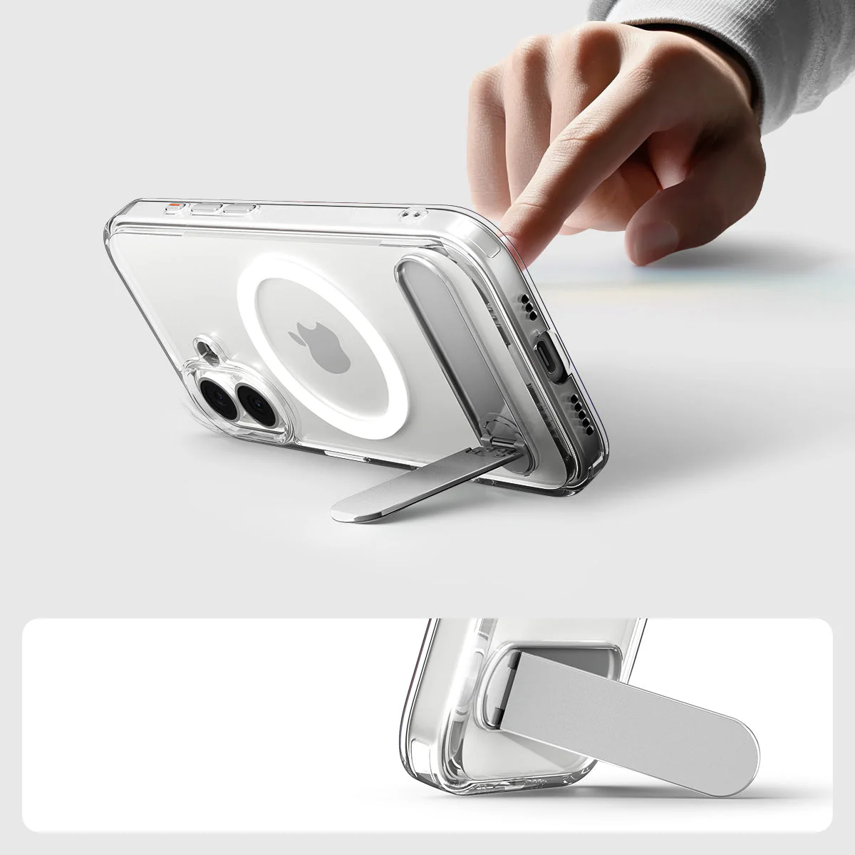 Handyhülle für iPhone 17, Spigen Ultra Hybrid S Mag mit MagSafe, Transparent-Weiß - Image 4