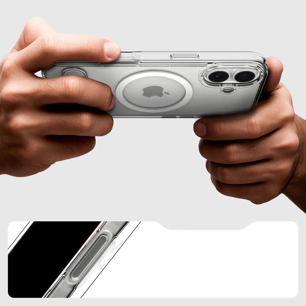 Handyhülle für iPhone 17, Spigen Ultra Hybrid S Mag mit MagSafe, Transparent-Weiß - Image 9