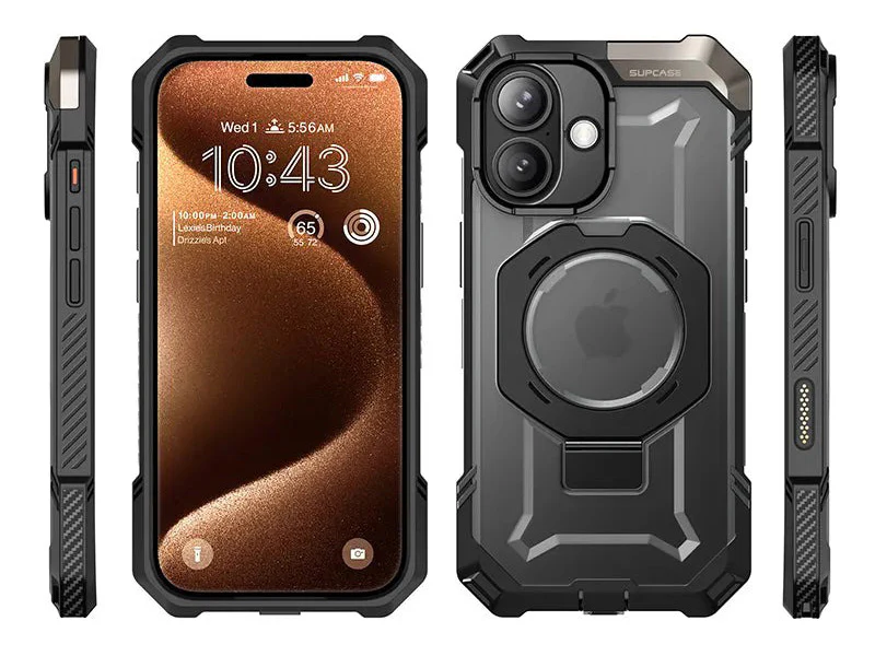 Handyhülle für iPhone 17, Supcase UB Grip Mag mit MagSafe (CC), Schwarz-Transparent - Image 4