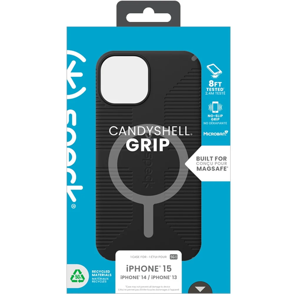 Handyhülle für iPhone 17e / 16e / 15 / 14 / 13, Speck Candyshell Grip mit MagSafe, Schwarz-Grau - Image 12