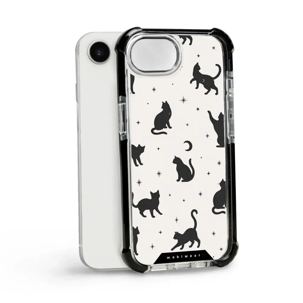Handyhülle für iPhone 17e mit MagSafe, Mobiwear Elite Bumper, Katzen-Nacht - Image 17