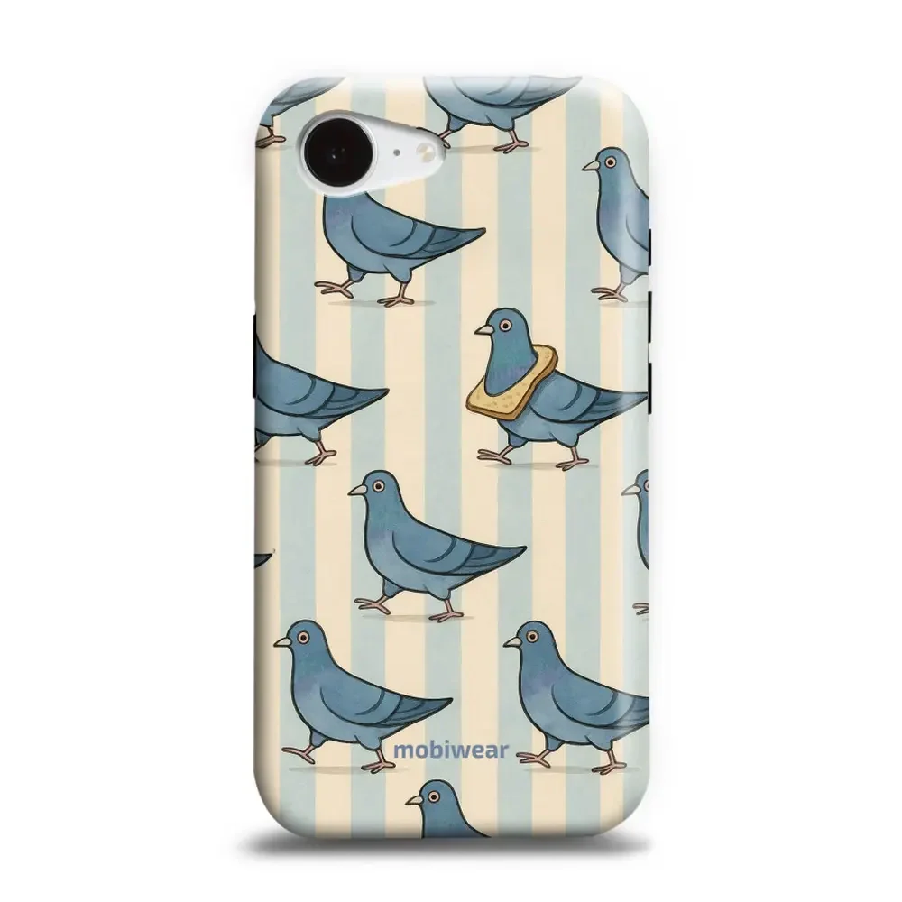 Handyhülle für iPhone 17e, Mobiwear Elite Pro, Blaue Tauben
