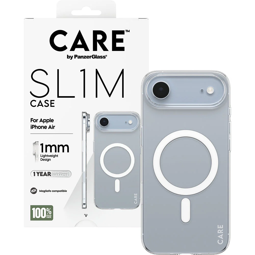 Handyhülle für iPhone Air, CARE by PanzerGlass SL1M mit MagSafe, Transparent