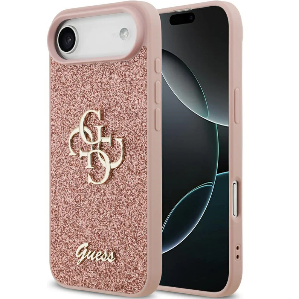 Handyhülle für iPhone Air, Guess Fixed Glitter Big 4G, Rosa-Glitter