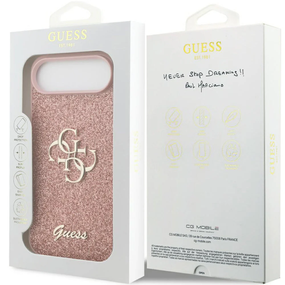 Handyhülle für iPhone Air, Guess Fixed Glitter Big 4G, Rosa-Glitter - Image 2