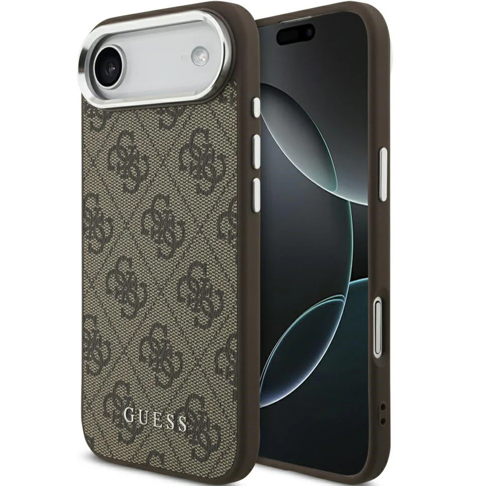 Handyhülle für iPhone Air, Guess Hardcase 4G Classic 4G Logo MagSafe, Braun