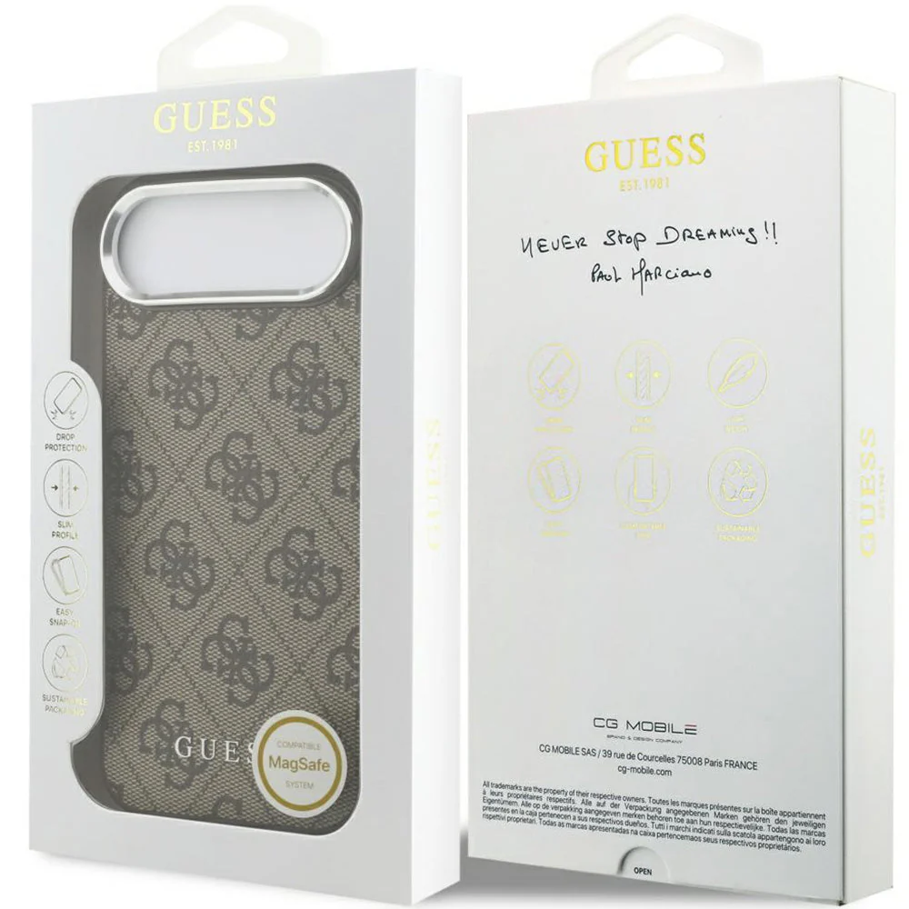 Handyhülle für iPhone Air, Guess Hardcase 4G Classic 4G Logo MagSafe, Braun - Image 2