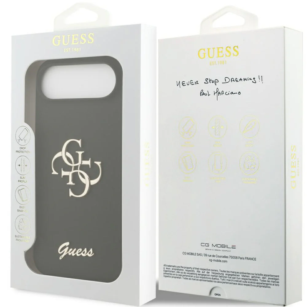 Handyhülle für iPhone Air, Guess Hardcase Silicone Big 4G Script, Schwarz - Image 2