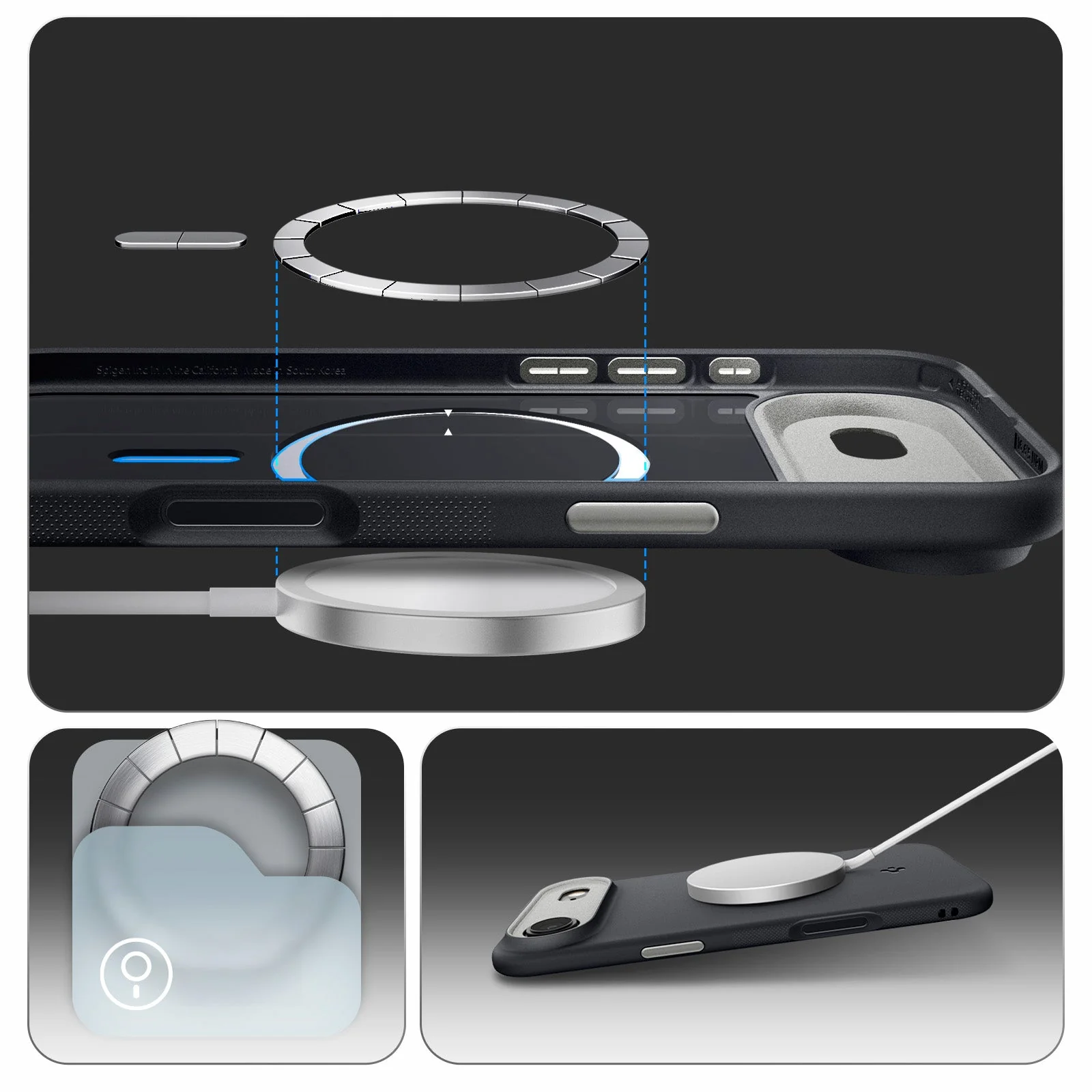 Handyhülle für iPhone Air, Spigen Nano Pop Mag mit MagSafe, Schwarz und Grau - Image 7