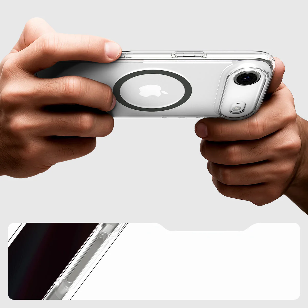 Handyhülle für iPhone Air, Spigen Ultra Hybrid Mag mit MagSafe, Transparent-Grau - Image 8