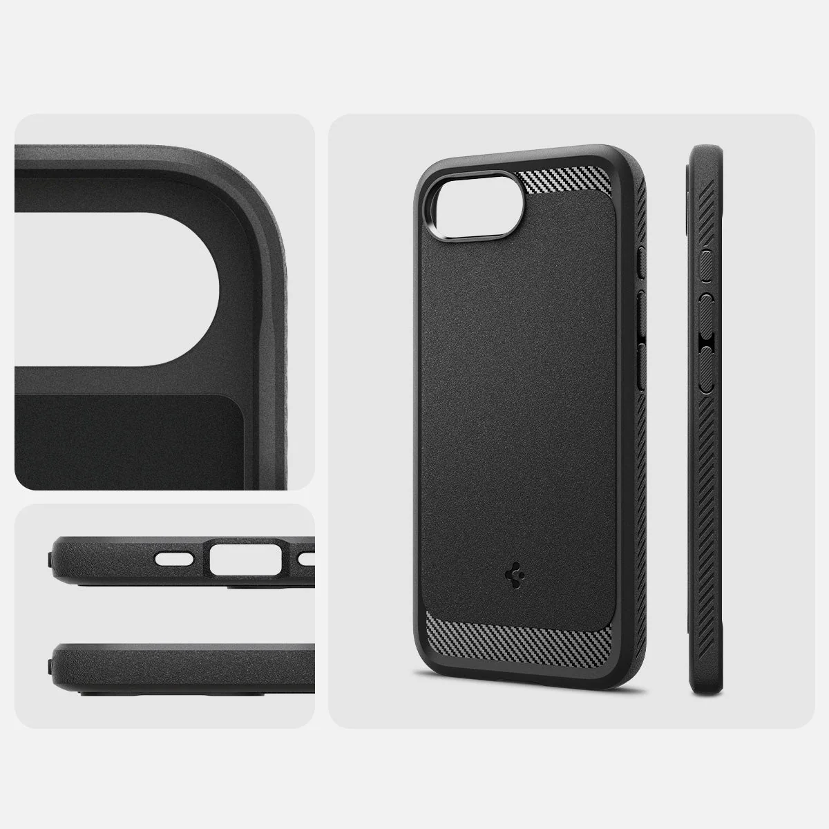 Handyhülle für iPhone 17e / 16e, Spigen Rugged Armor Mag mit MagSafe, Schwarz - Image 4