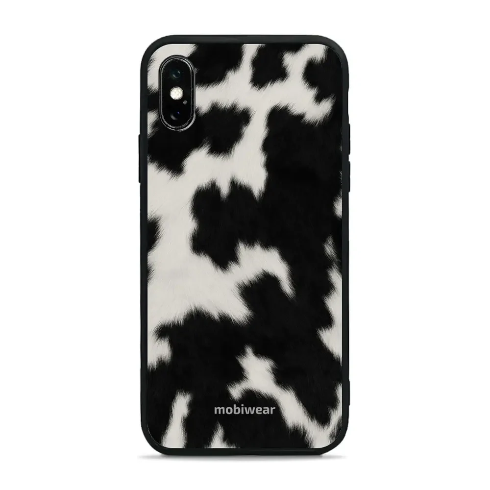 Handyhülle für iPhone X, Mobiwear Glossy Case, Kuhfell-Optik