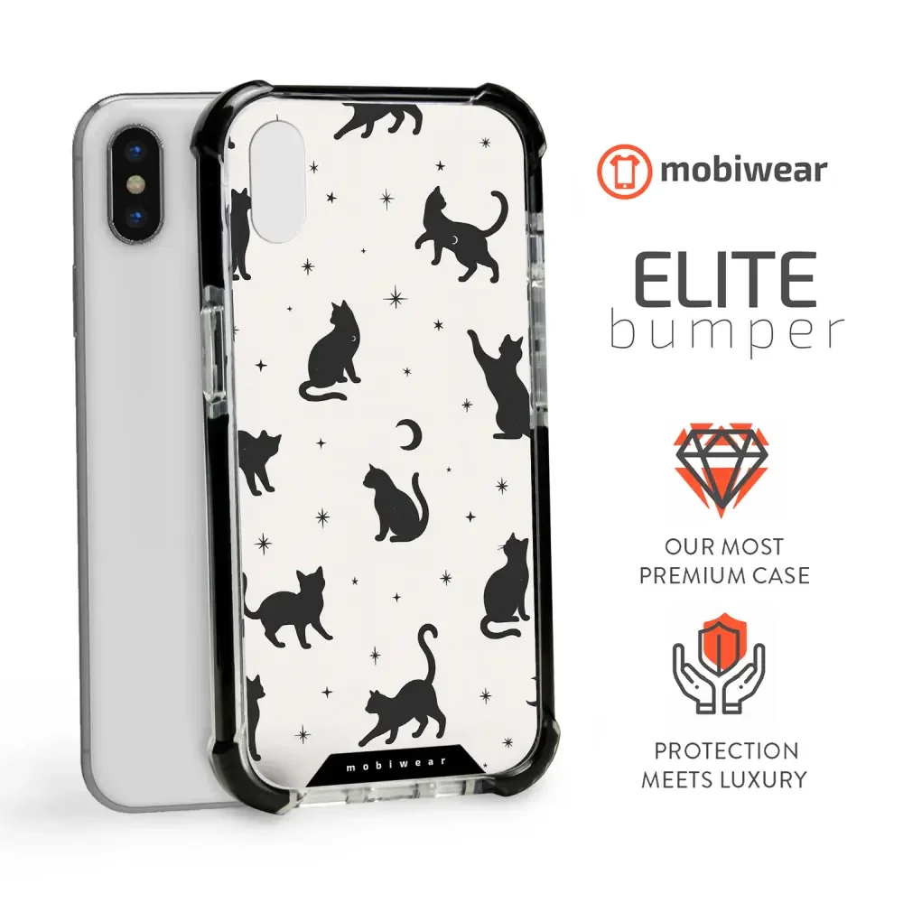 Handyhülle für iPhone Xs mit MagSafe, Mobiwear Elite Bumper, Katzen-Nacht - Image 7