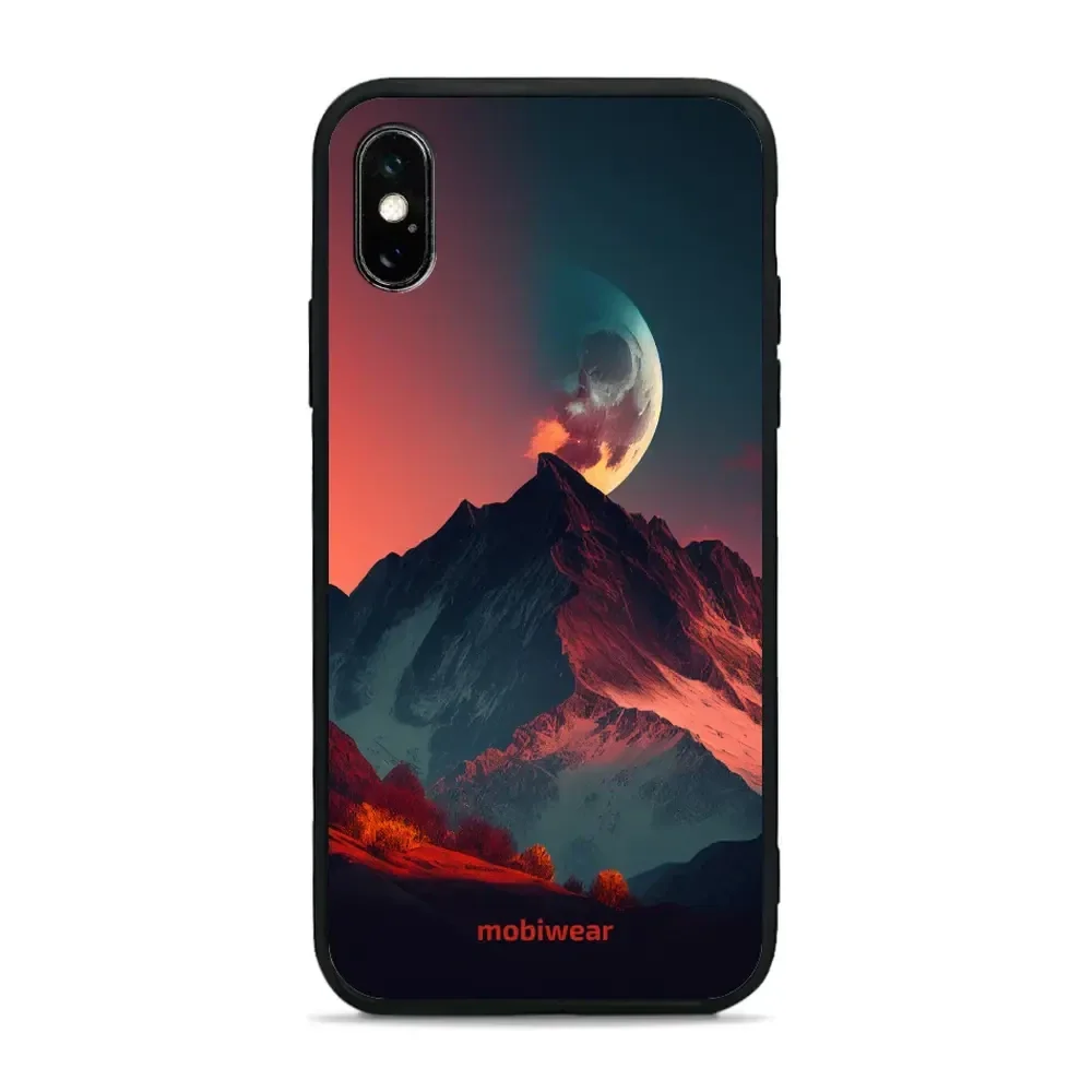 Handyhülle für iPhone Xs, Mobiwear Glossy Case, Gebirgsdämmerung